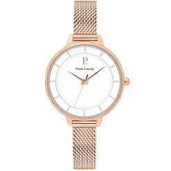 Montre Femme DELICE Cadran Blanc Bracelet Acier Doré-rose