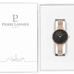 Montre Femme DELICE Cadran Noir Bracelet Acier Doré-rose -Pierre Lannier Magasin De Vente 001H938 10 1000x1000 crop