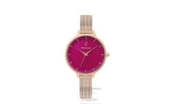 Montre Femme DELICE Cadran Framboise Bracelet Acier Doré- Rose -Pierre Lannier Magasin De Vente 001H958 ld 0000 812x497 1