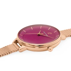 Montre Femme DELICE Cadran Framboise Bracelet Acier Doré- Rose -Pierre Lannier Magasin De Vente 001H958 4 1000x1000 crop
