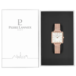 Montre Femme LECARÉ Cadran Blanc Bracelet Acier Milanais Doré Rose -Pierre Lannier Magasin De Vente 008F928 10 1000x1000 crop