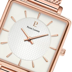 Montre Femme LECARÉ Cadran Blanc Bracelet Acier Milanais Doré Rose -Pierre Lannier Magasin De Vente 008F928 6 1000x1000 crop
