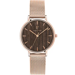 Montre Femme NATURE Cadran Brun Bracelet Acier Milanais Doré Rose