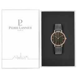 Montre Femme NATURE Cadran Noir Bracelet Acier Milanais Noir -Pierre Lannier Magasin De Vente 018P998 10 1000x1000 crop
