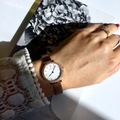 Montre Femme NOVA Cadran Blanc Bracelet Acier Milanais Doré-rose -Pierre Lannier Magasin De Vente 023L928 2 1000x1000 crop 1