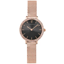Montre Femme NOVA Cadran Gris Bracelet Acier Milanais Doré-rose