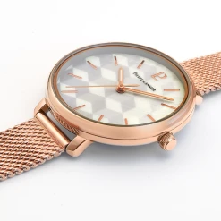 Montre Femme MIRAGE Cadran Blanc Bracelet Acier Milanais Doré-rose -Pierre Lannier Magasin De Vente 027L998 4 1000x1000 crop
