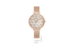 Montre Femme MIRAGE Cadran Blanc Bracelet Acier Milanais Doré-rose -Pierre Lannier Magasin De Vente 027L998 0000 812x497 1