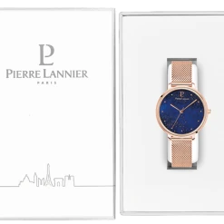 Montre Femme ELARA Cadran Bleu Bracelet Acier Milanais Doré-rose -Pierre Lannier Magasin De Vente 028K968 10 1000x1000 crop