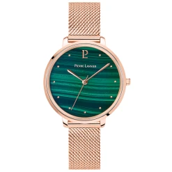 Montre Femme ELARA Cadran Vert Bracelet Acier Milanais Doré-rose