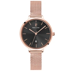 Montre Femme ECHO Cadran Gris Bracelet Acier Milanais Doré-rose