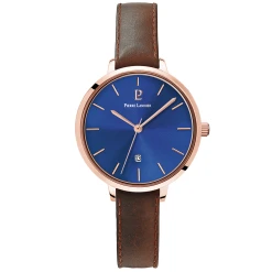 Montre Femme ECHO Cadran Bleu Bracelet Cuir Brun