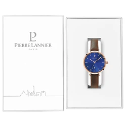 Montre Femme ECHO Cadran Bleu Bracelet Cuir Brun -Pierre Lannier Magasin De Vente 032K964 10 1000x1000 crop