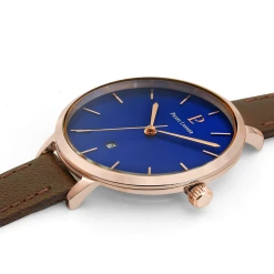 Montre Femme ECHO Cadran Bleu Bracelet Cuir Brun -Pierre Lannier Magasin De Vente 032K964 4 1000x1000 crop