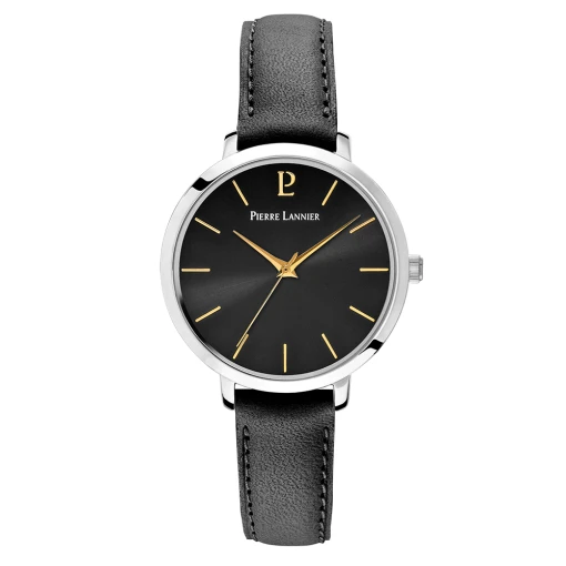 Montre Femme CHOUQUETTE Cadran Noir Bracelet Cuir Noir -Pierre Lannier Magasin De Vente 034N633 1 1000x1000 crop