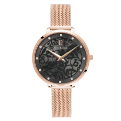 Montre Femme EOLIA Cadran Gris Bracelet Acier Milanais Doré Rose