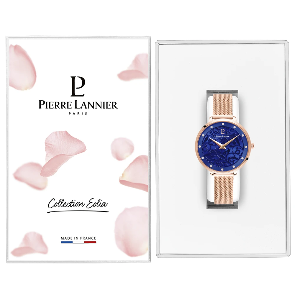 Montre Femme EOLIA Cadran Bleu Bracelet Acier Milanais Doré Rose 5 Montre Femme EOLIA Cadran Bleu Bracelet Acier Milanais Doré Rose – Image 3