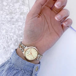 Montre Femme AURA Cadran Blanc Bracelet Acier Bicolore -Pierre Lannier Magasin De Vente 055M791 2 1000x1000 crop