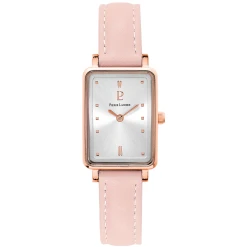 Montre Femme ARIANE Cadran Argenté Bracelet Cuir Rose