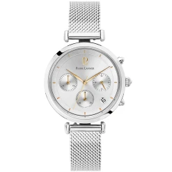 Montre Femme LUTECIA Cadran Argenté Bracelet Acier Milanais Argenté