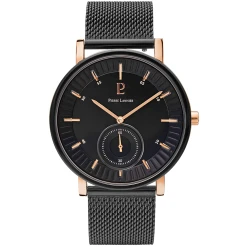 Montre Homme WOOFER Cadran Noir Bracelet Acier Milanais Noir