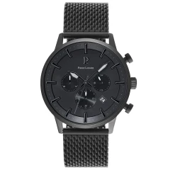 Montre Homme ABSOLUE Cadran Noir Bracelet Acier Milanais Noir