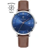 Montre Homme INTI Cadran Bleu Bracelet Cuir Brun