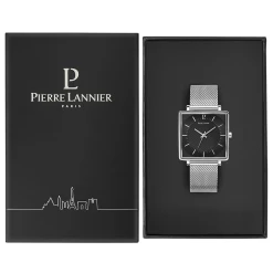 Montre Homme LECARÉ Cadran Noir Bracelet Acier Milanais Argenté -Pierre Lannier Magasin De Vente 210F138 10 1000x1000 crop