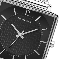 Montre Homme LECARÉ Cadran Noir Bracelet Acier Milanais Argenté -Pierre Lannier Magasin De Vente 210F138 6 1000x1000 crop