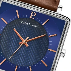 Montre Homme LECARÉ Cadran Bleu Bracelet Cuir Brun -Pierre Lannier Magasin De Vente 210F164 6 1000x1000 crop