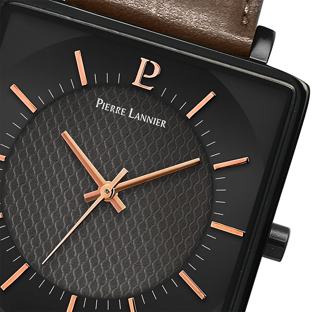 Montre Homme LECARÉ Cadran Noir Bracelet Cuir Brun 7 Montre Homme LECARÉ Cadran Noir Bracelet Cuir Brun – Image 5