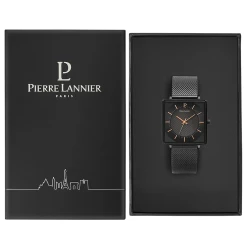 Montre Homme LECARÉ Cadran Noir Bracelet Acier Milanais Noir -Pierre Lannier Magasin De Vente 211J438 10 1000x1000 crop