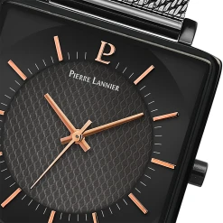 Montre Homme LECARÉ Cadran Noir Bracelet Acier Milanais Noir -Pierre Lannier Magasin De Vente 211J438 6 1000x1000 crop