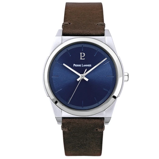 Montre Homme CANDIDE Cadran Bleu Bracelet Cuir Brun -Pierre Lannier Magasin De Vente 213D164 1 1000x1000 crop
