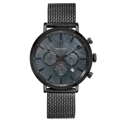 Montre Homme BARON Cadran Noir Bracelet Acier Milanais Noir