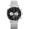 Montre Homme BARON Cadran Noir Bracelet Acier Milanais Argenté -Pierre Lannier Magasin De Vente 221F131 1 1000x1000 crop