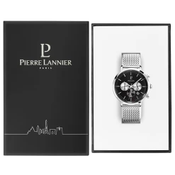 Montre Homme BARON Cadran Noir Bracelet Acier Milanais Argenté -Pierre Lannier Magasin De Vente 221F131 10 1000x1000 crop