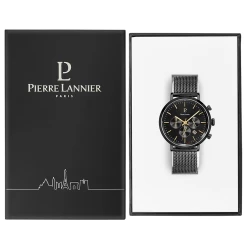 Montre Homme BARON Cadran Noir Bracelet Acier Milanais Noir -Pierre Lannier Magasin De Vente 222G439 10 1000x1000 crop