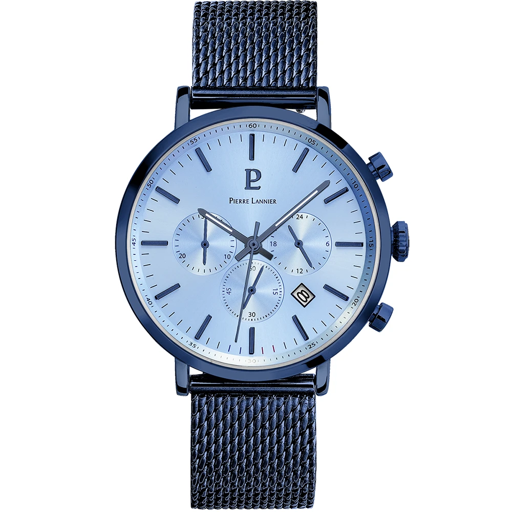 Montre Homme BARON Cadran Bleu Bracelet Acier Milanais Bleu 3 Montre Homme BARON Cadran Bleu Bracelet Acier Milanais Bleu