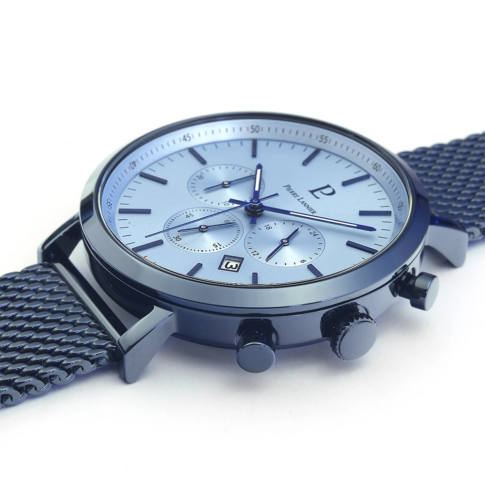 Montre Homme BARON Cadran Bleu Bracelet Acier Milanais Bleu 4 Montre Homme BARON Cadran Bleu Bracelet Acier Milanais Bleu – Image 2