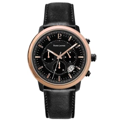 Montre Homme IMPULSION Cadran Noir Bracelet Cuir Noir