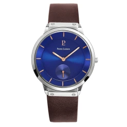 Montre Homme DANDY Cadran Bleu Bracelet Cuir Brun