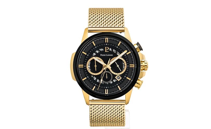 Montre Homme SENTINELLE Cadran Noir Bracelet Milanais Doré 8 Montre Homme SENTINELLE Cadran Noir Bracelet Milanais Doré – Image 6