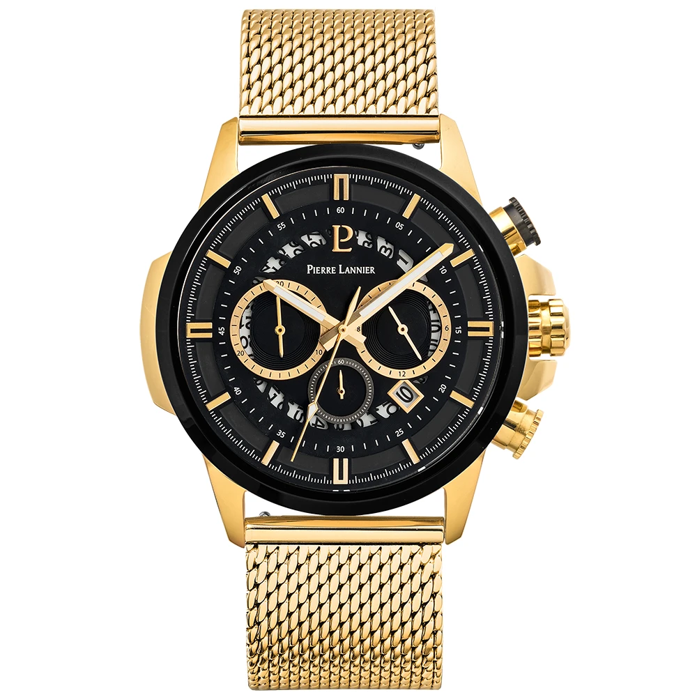 Montre Homme SENTINELLE Cadran Noir Bracelet Milanais Doré 3 Montre Homme SENTINELLE Cadran Noir Bracelet Milanais Doré