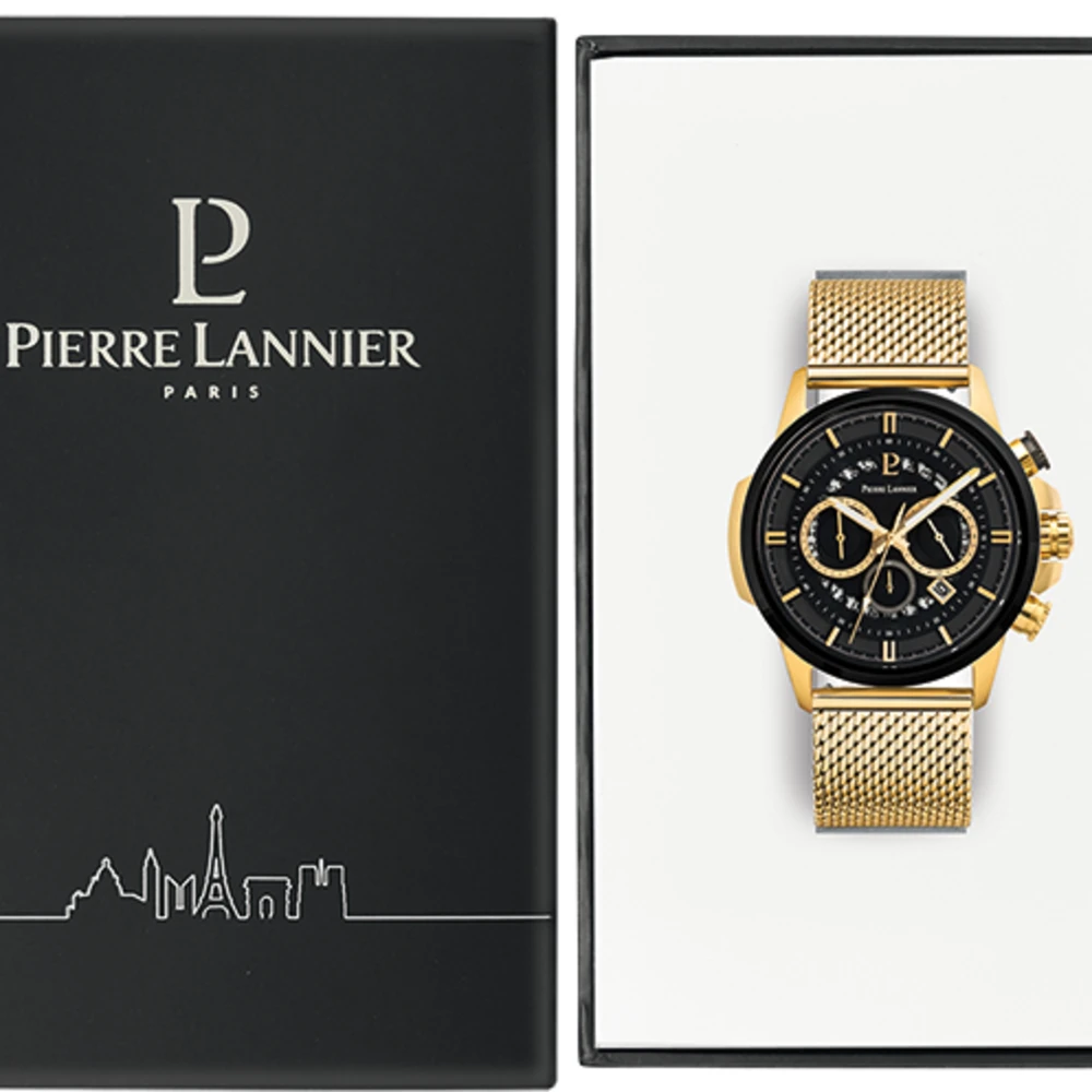 Montre Homme SENTINELLE Cadran Noir Bracelet Milanais Doré 5 Montre Homme SENTINELLE Cadran Noir Bracelet Milanais Doré – Image 3