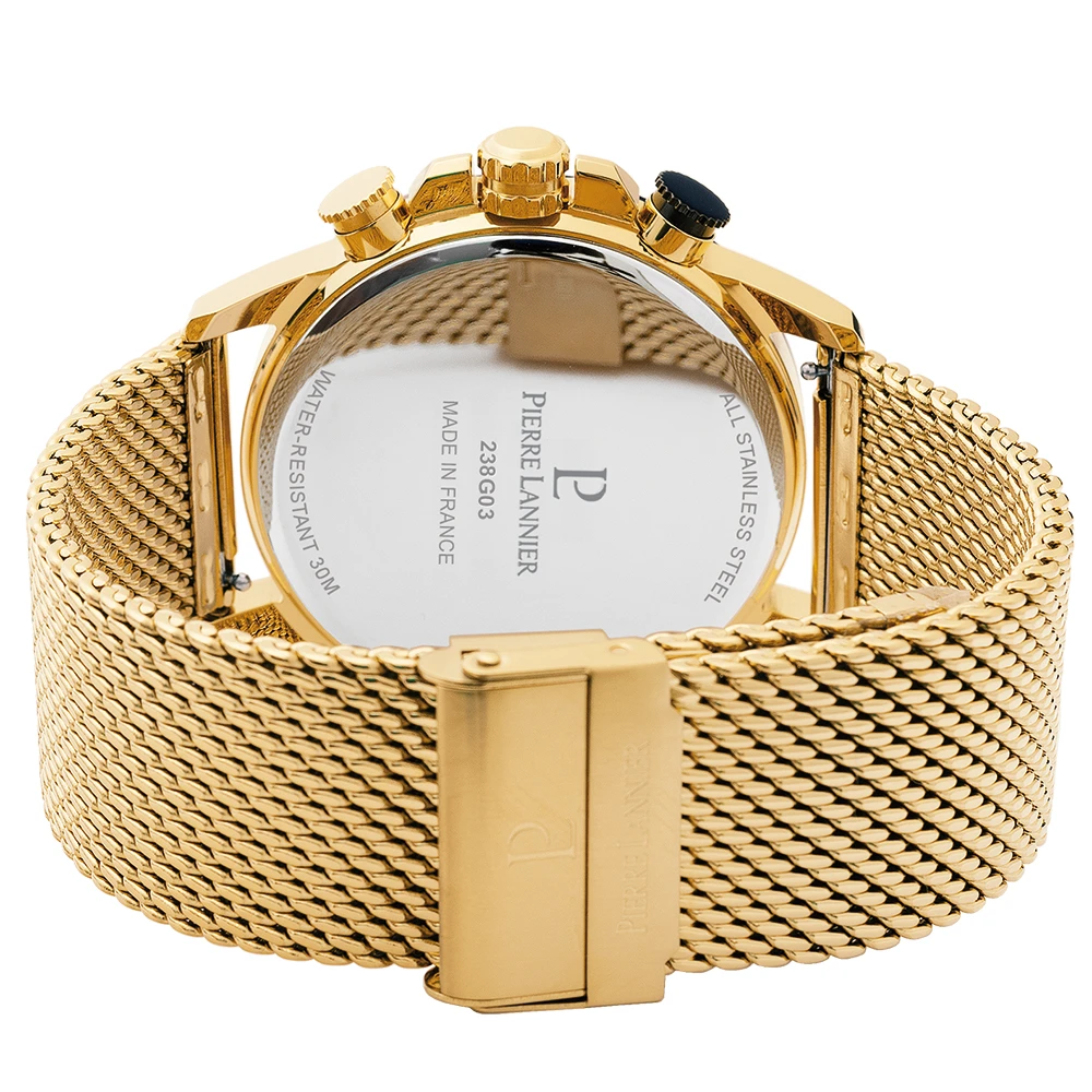 Montre Homme SENTINELLE Cadran Noir Bracelet Milanais Doré 7 Montre Homme SENTINELLE Cadran Noir Bracelet Milanais Doré – Image 5