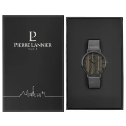 Montre Homme NATURE Cadran Noir Bracelet Acier Milanais Gris -Pierre Lannier Magasin De Vente 241D488 10 1000x1000 crop