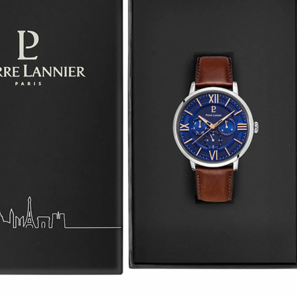 Montre Homme BEAUCOUR Cadran Bleu Bracelet Cuir Brun 5 Montre Homme BEAUCOUR Cadran Bleu Bracelet Cuir Brun – Image 3