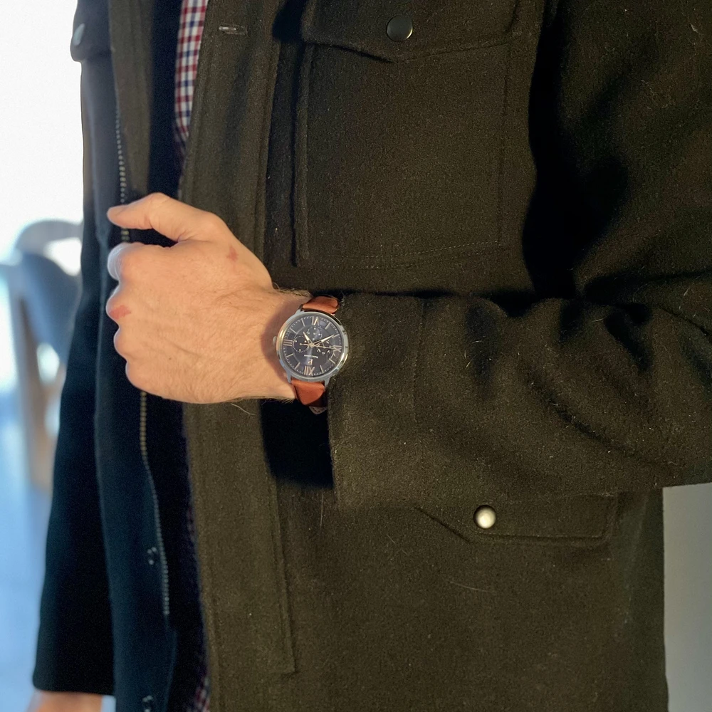 Montre Homme BEAUCOUR Cadran Bleu Bracelet Cuir Brun 4 Montre Homme BEAUCOUR Cadran Bleu Bracelet Cuir Brun – Image 2