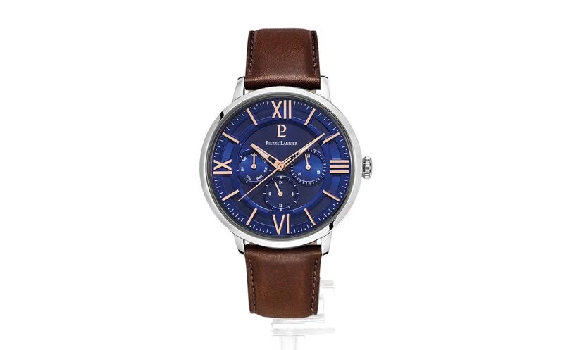 Montre Homme BEAUCOUR Cadran Bleu Bracelet Cuir Brun 7 Montre Homme BEAUCOUR Cadran Bleu Bracelet Cuir Brun – Image 5